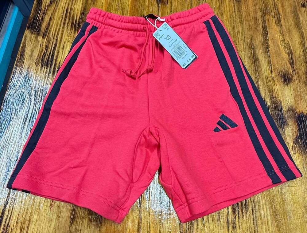 Adidas M 3S FT Sho Size XS Red Sweat Shorts